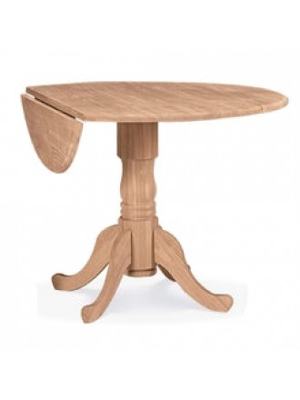 Unfinished Round 42-inch Dual Drop Leaf Dining Table