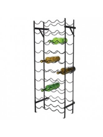Black Metal 40-Bottle Wine Rack with Wall Anchors