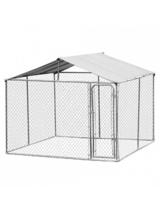 10ft x 10ft x 6ft Large Chain Link Outdoor Dog Play Pen House with Cover