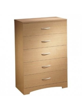 5 Drawer Chest Bedroom Bureau in Natural Maple Finish