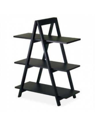 Modern 3-Tier A-Frame Display Shelf Bookcase in Black